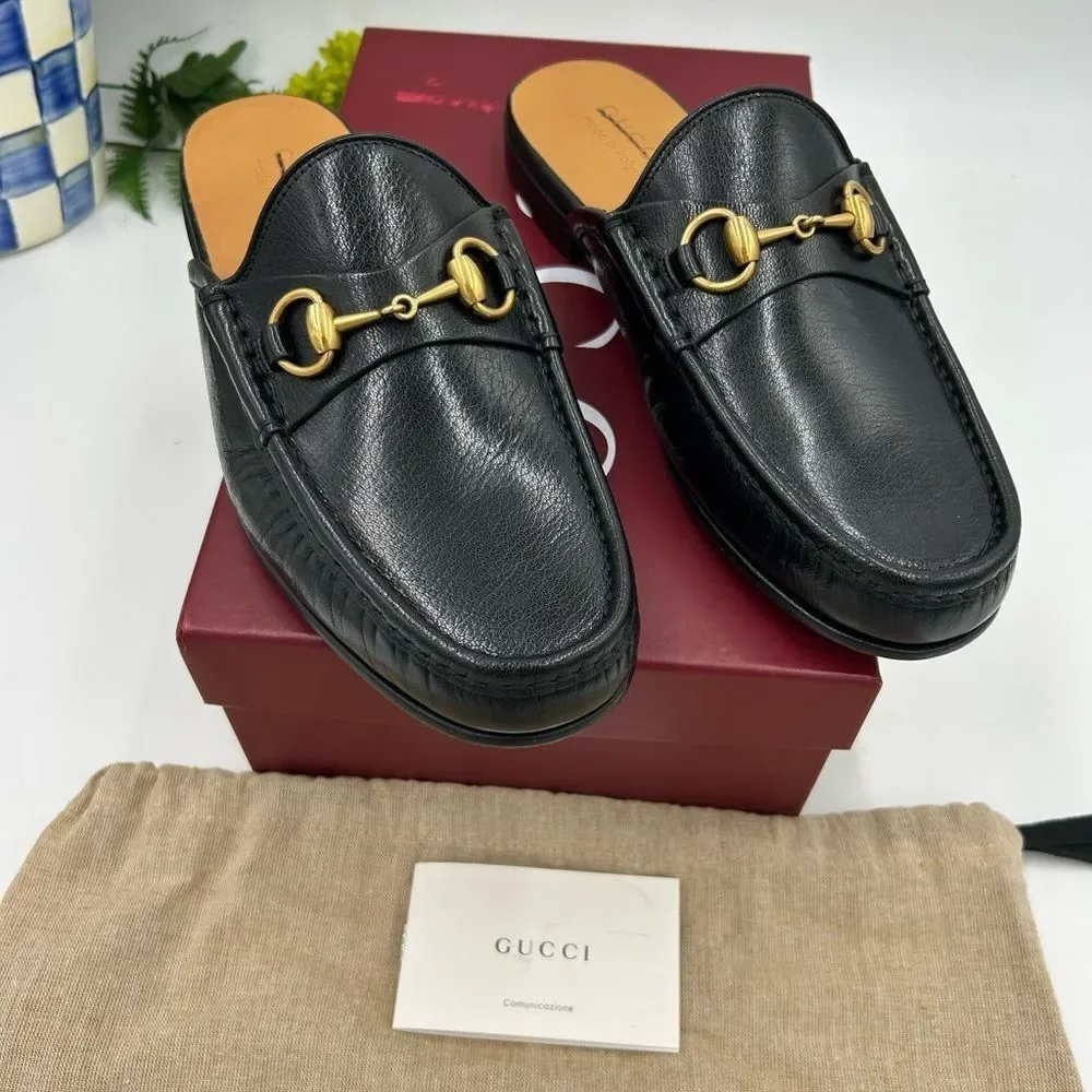 Men’s Gucci horse bit Roos slip on loafers size 8, made in Italy